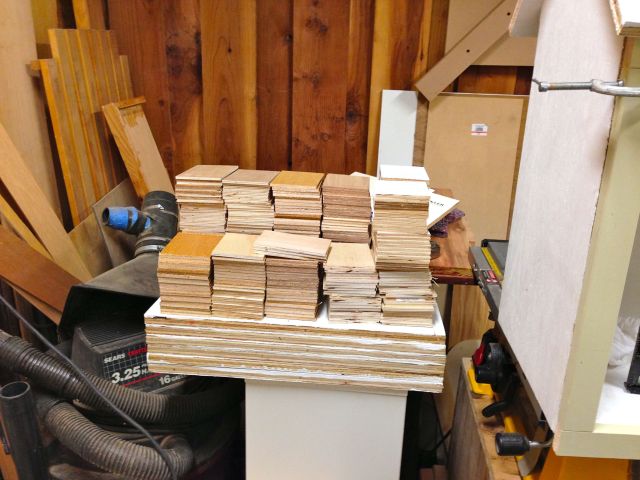 That's 320 little bits of plywood - 80 short of my goal.